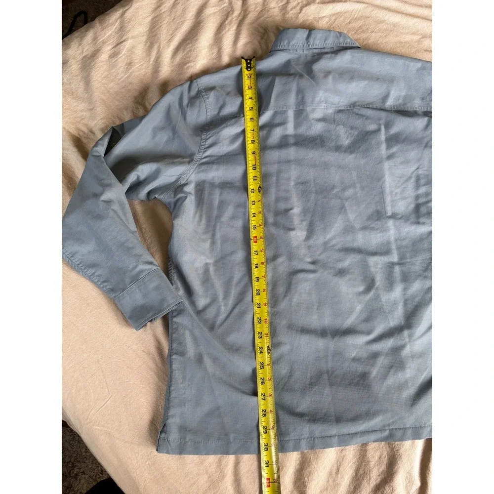Eddie‎ Bauer Mens 2XL Blue Long Sleeve Fishing Shirt Ripstop Vented Hiking